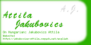 attila jakubovics business card